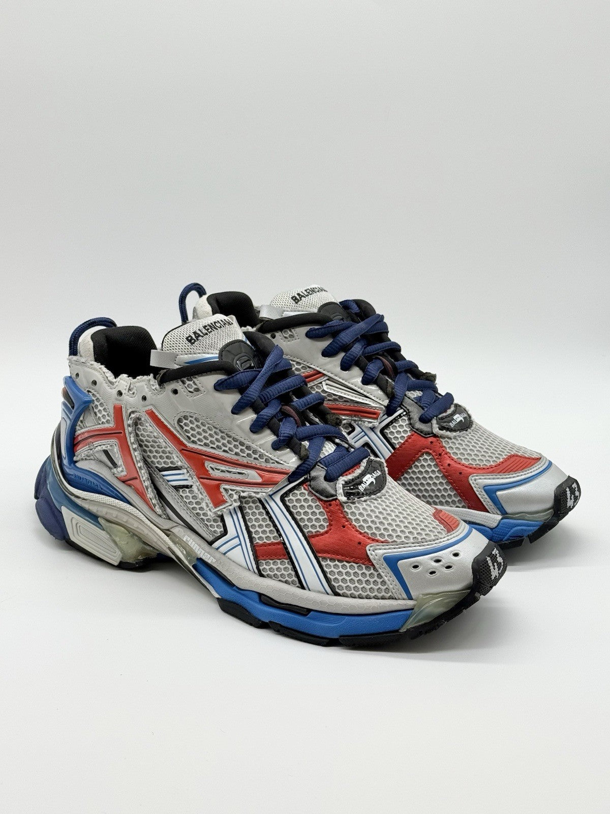 Size 10 - Balenciaga Runner Sneaker Grey Red Blue