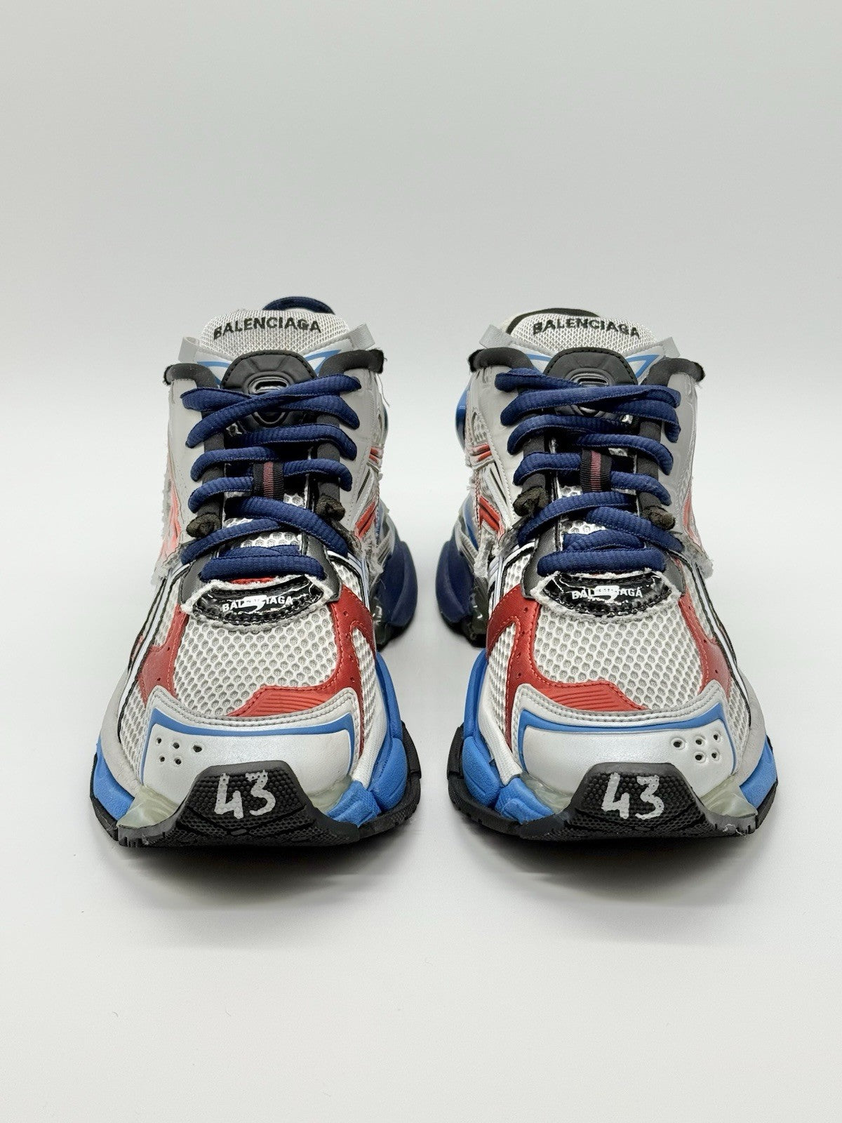Size 10 - Balenciaga Runner Sneaker Grey Red Blue