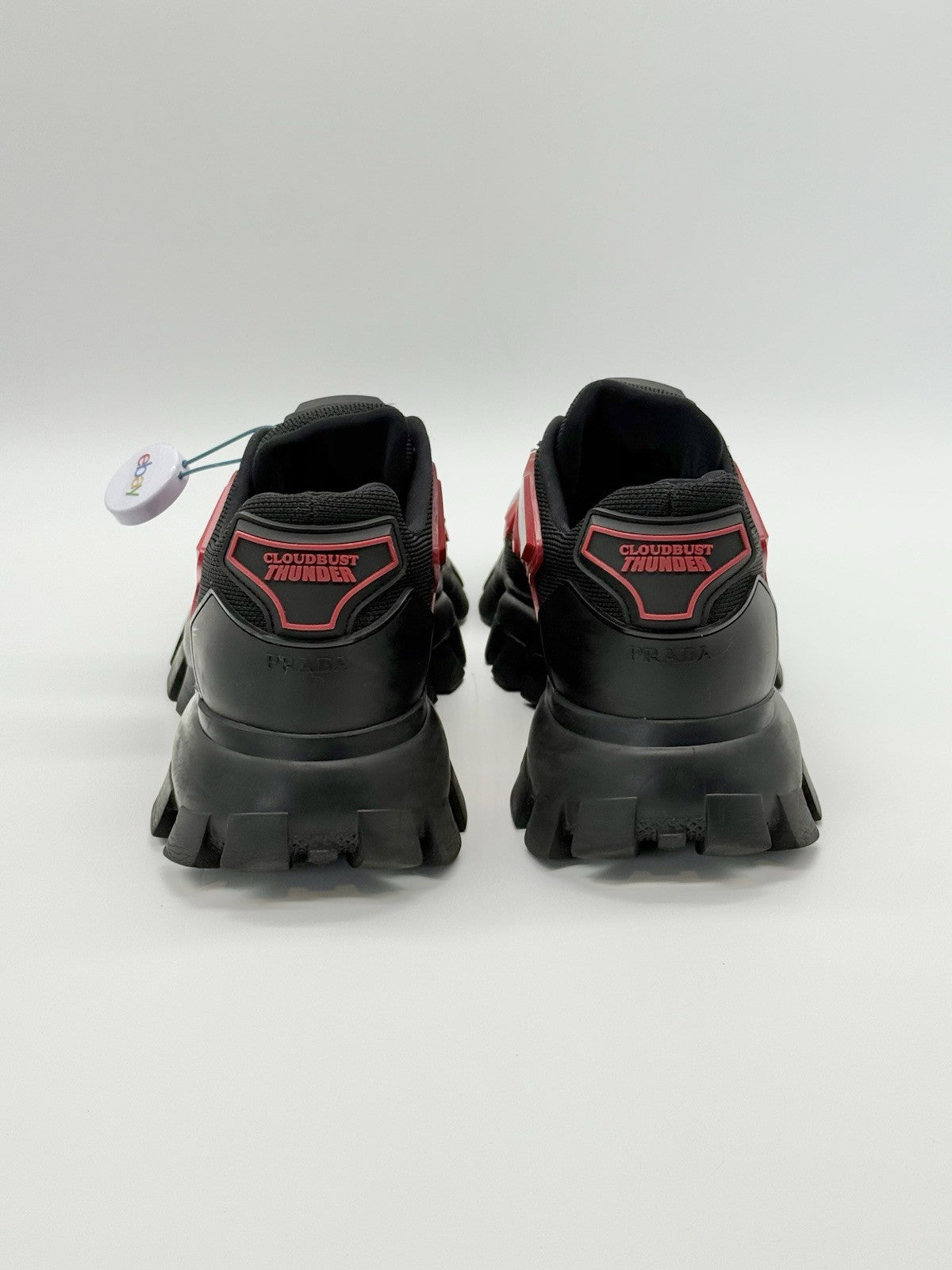 Size 8.5 - Prada Cloudbust Thunder Knit Red Black