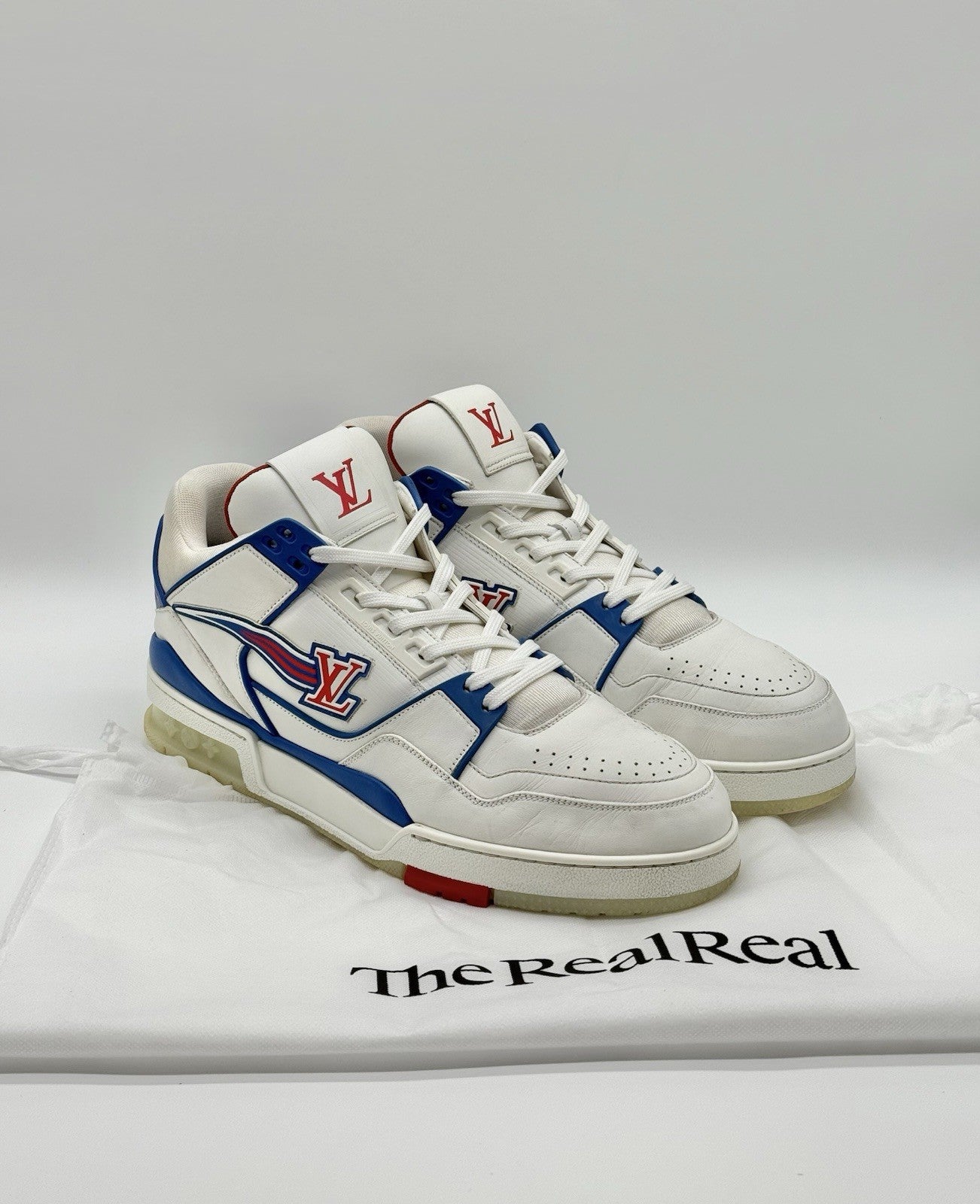 Size 10 - Louis Vuitton Trainer White Blue Red