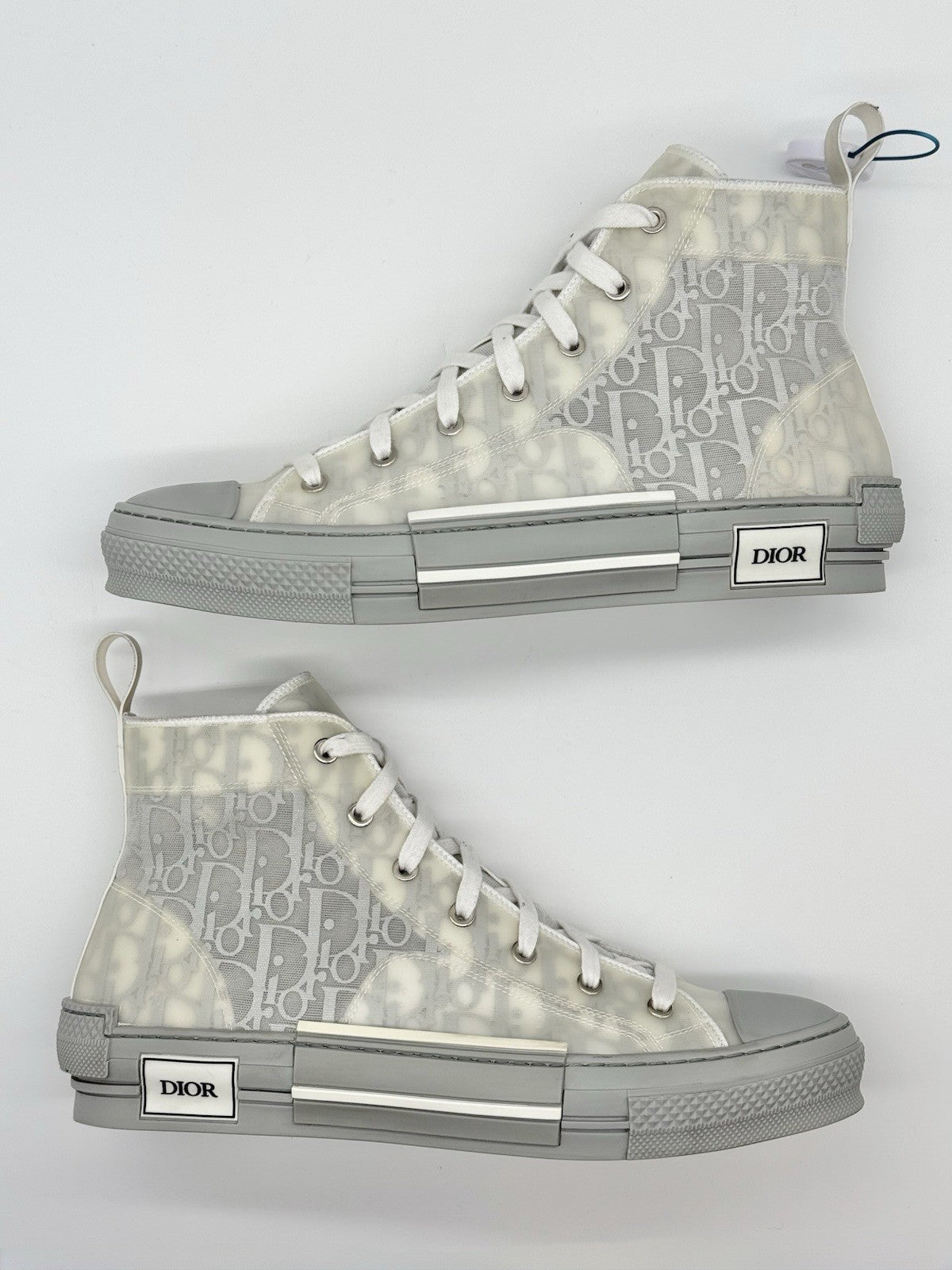 WORN ONCE - Size 10 - Dior B23 High Dior Grey White Oblique
