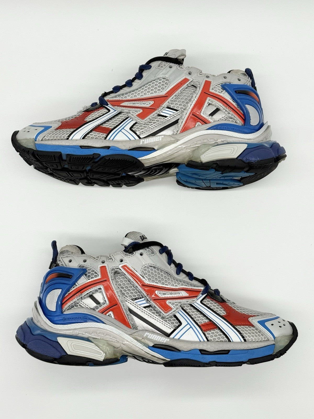 Size 9 - Balenciaga Runner Sneaker Grey Red Blue