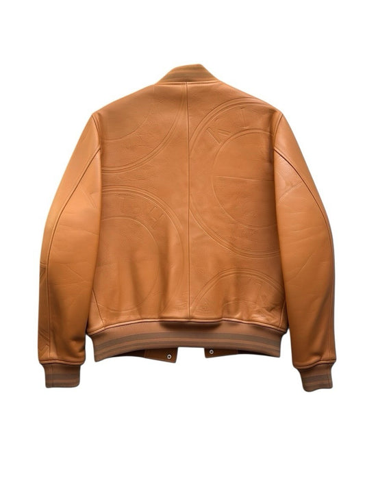 Kith X BMW Leather Varsity Jacket Size medium Beige