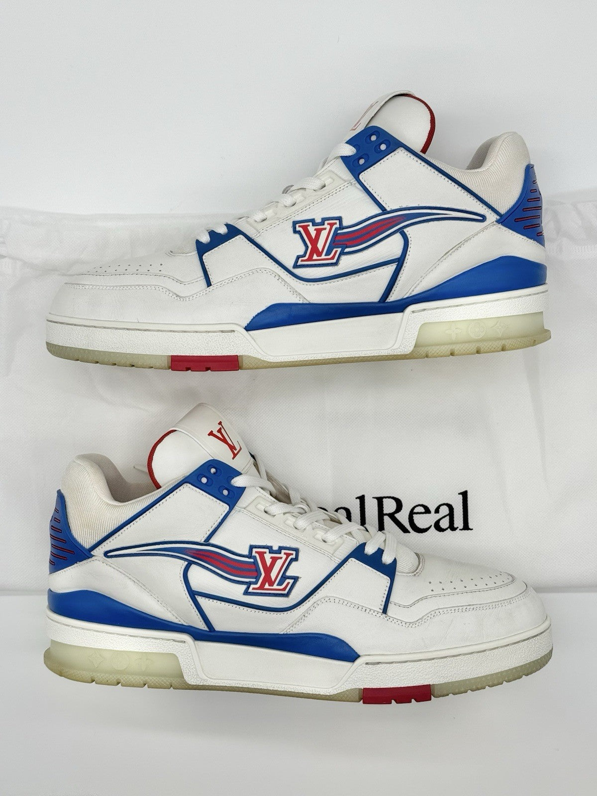 Size 10 - Louis Vuitton Trainer White Blue Red