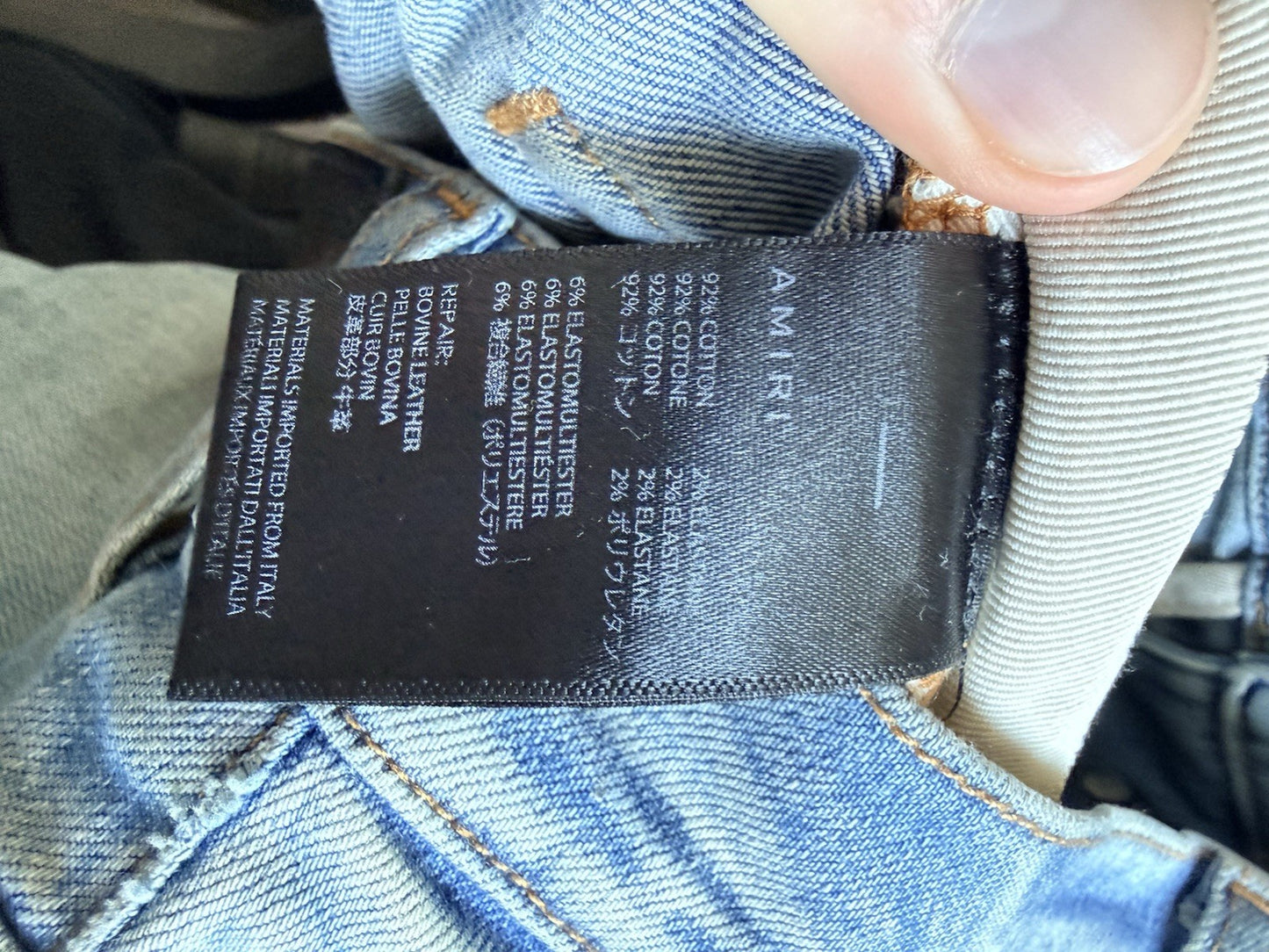 Amiri Ripped Blue Jeans Size 34 ($1295 Retail)