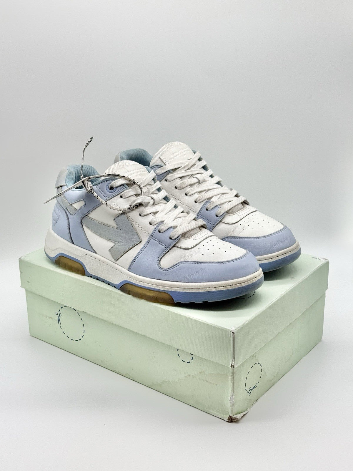 Size 12 - Off-White Out of Office White Light Blue Suede