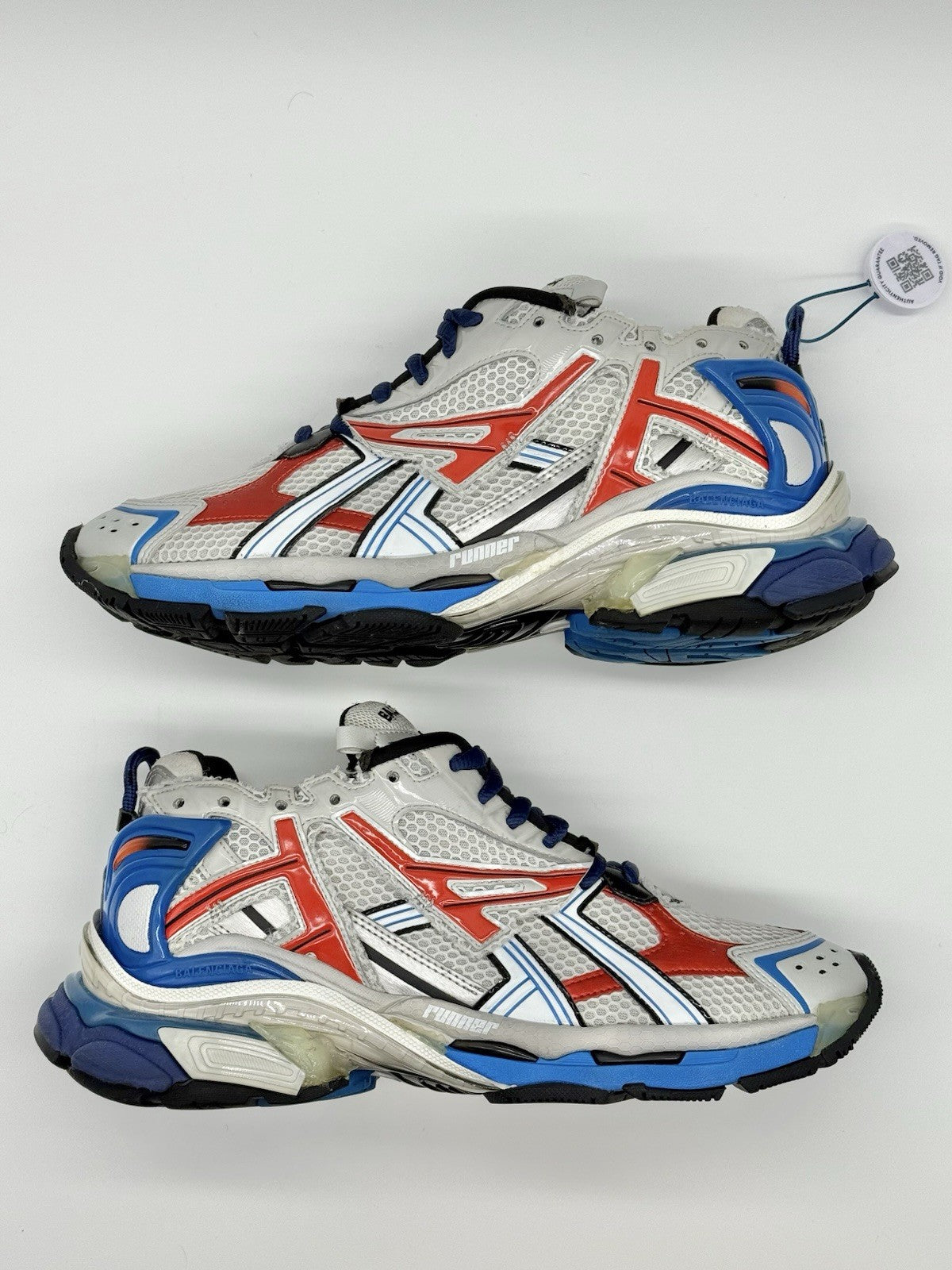 Size 10 - Balenciaga Runner Sneaker Grey Red Blue