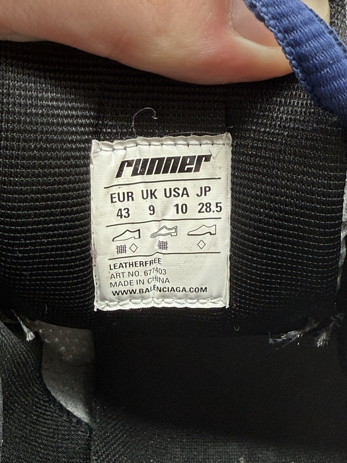 Size 10 - Balenciaga Runner Sneaker Grey Red Blue