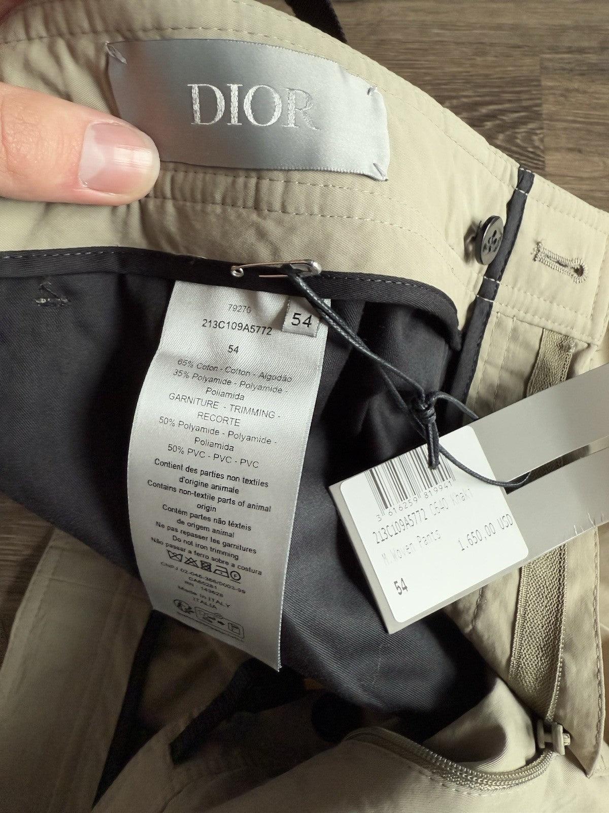 Men Christian Dior Khaki Pants Size 54 (XL)