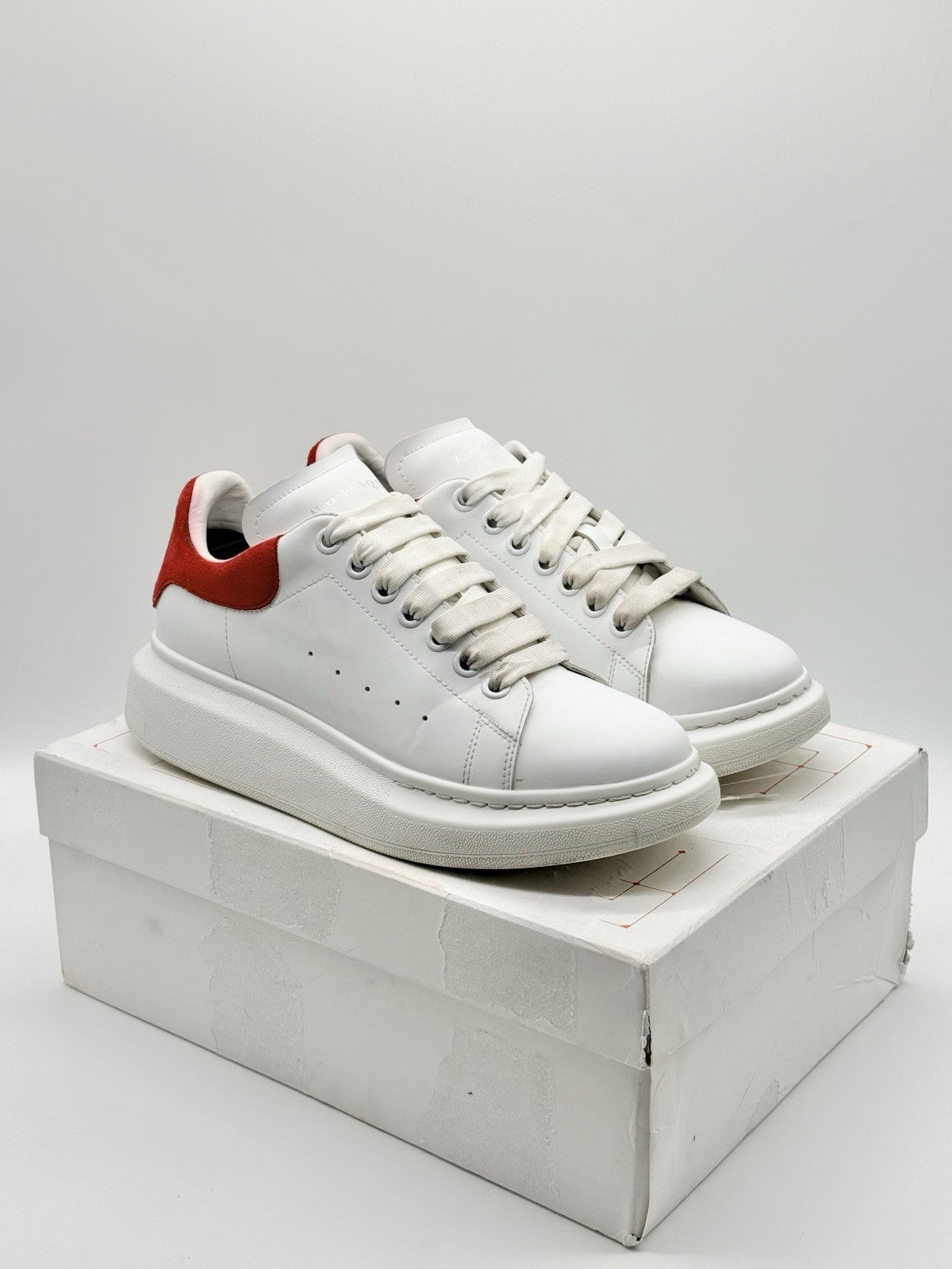 Size 8 - Alexander McQueen White/Red Sneakers
