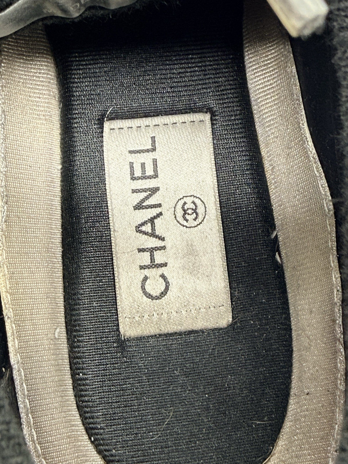 Size 7.5 - CHANEL CC Logo Black Sneaker