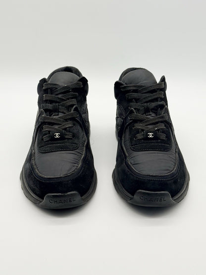 Size 7.5 - CHANEL CC Logo Black Sneaker