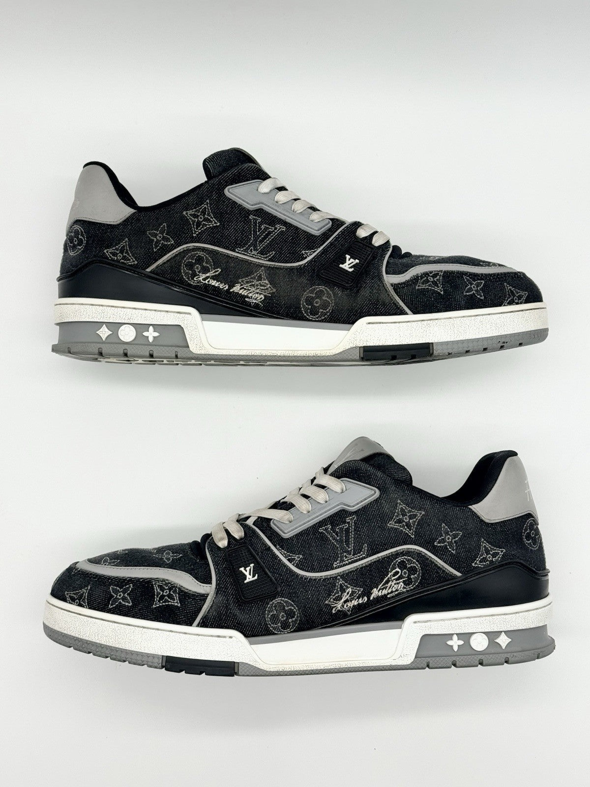 Size 12 - Louis Vuitton Trainer Black Monogram Denim