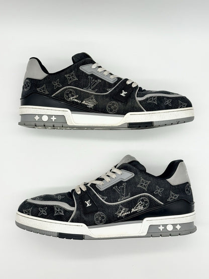 Size 12 - Louis Vuitton Trainer Black Monogram Denim