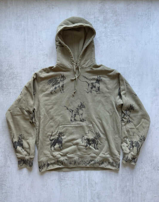 Supreme Hellhounds Dakkar Green Olive Hoodie Sweatshirt Pullover Size L Animals