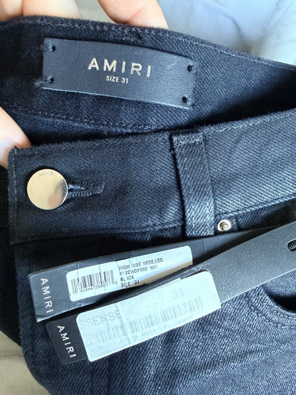 Amiri Jeans Baggy Waxed Black Denim Size 31 ($1450 Retail)