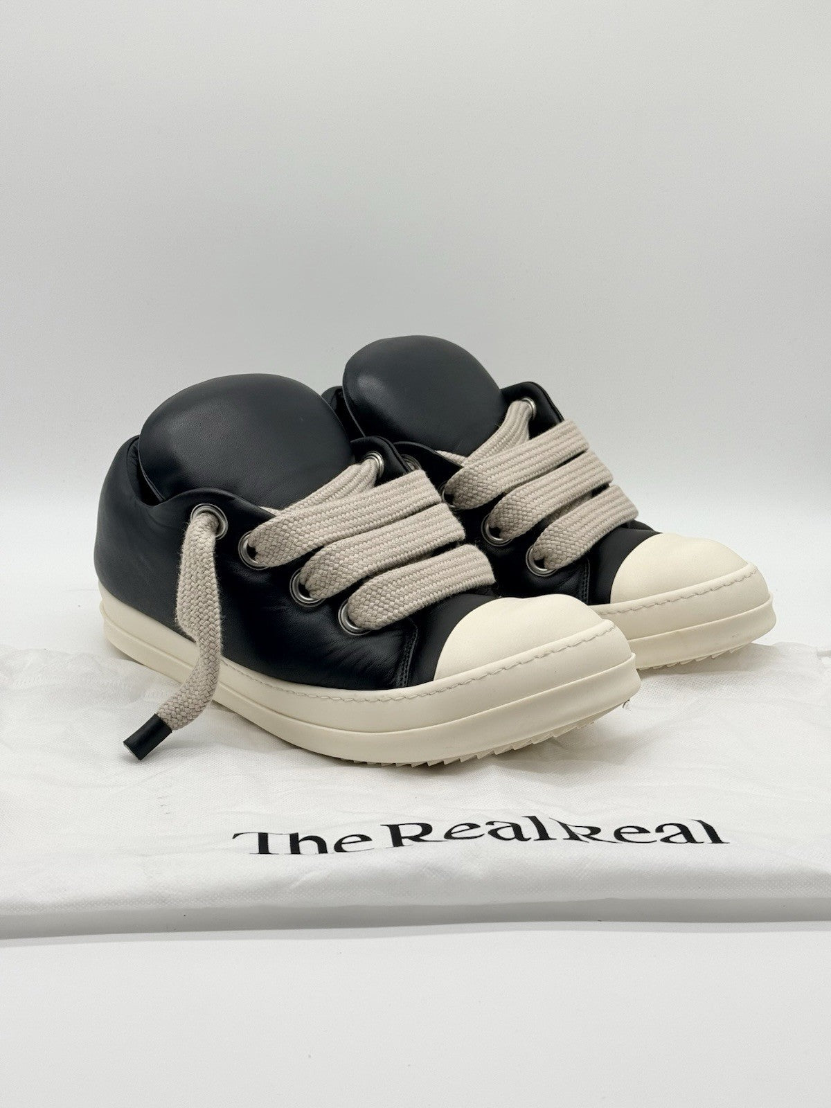 Size 10 - Rick Owens Luxor Jumbo Padded Low Black Milk