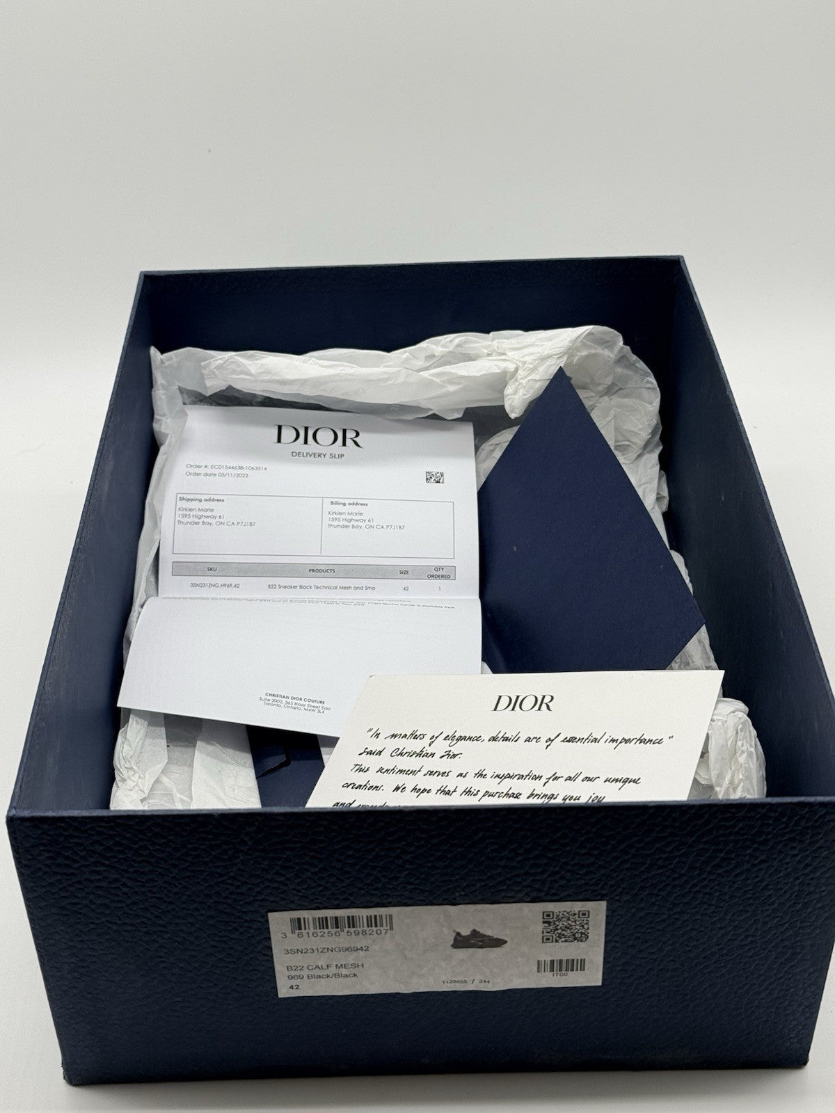 Size 9 - Dior B22 Black Reflective