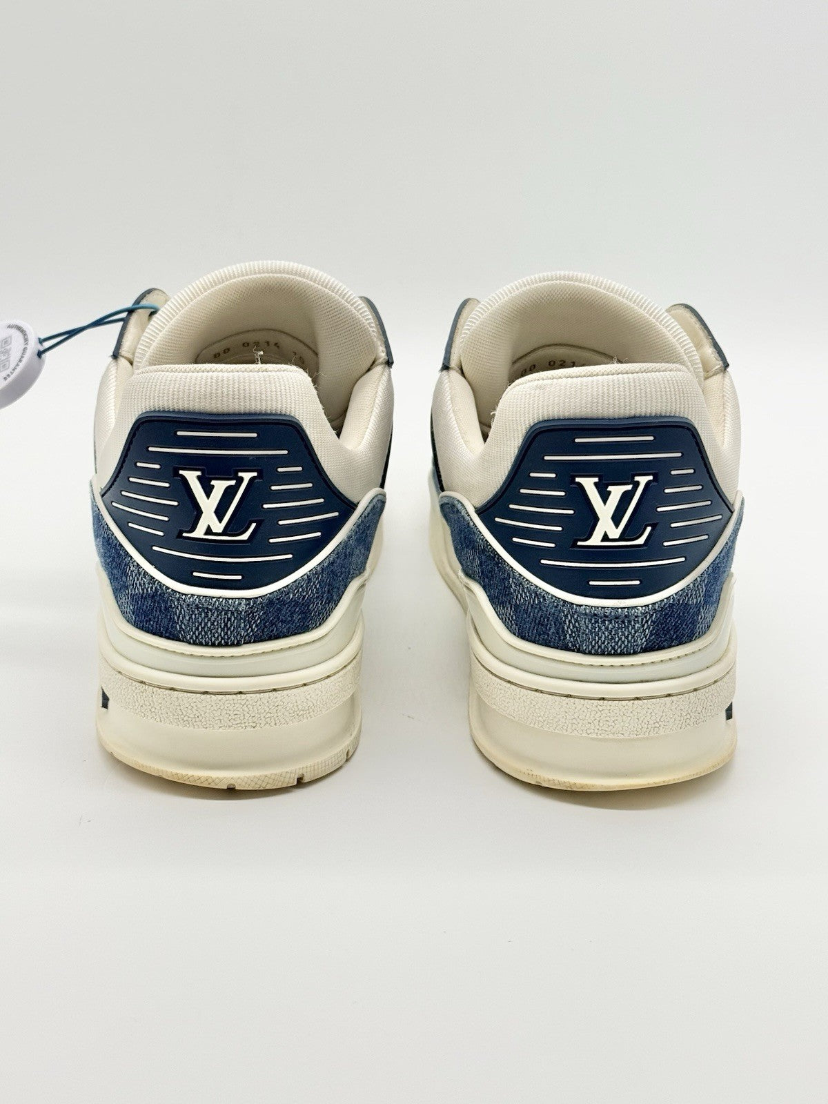 Size 11 - Louis Vuitton Trainer Low Monogram Cream Denim