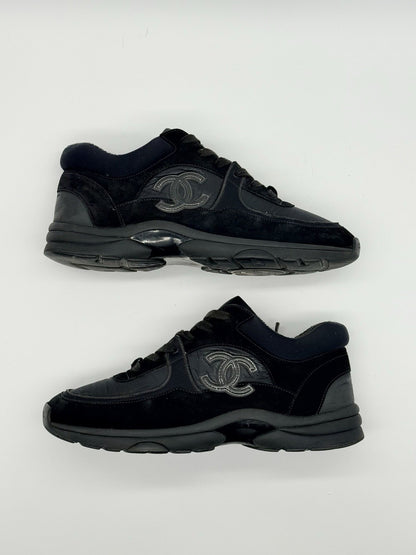 Size 7.5 - CHANEL CC Logo Black Sneaker