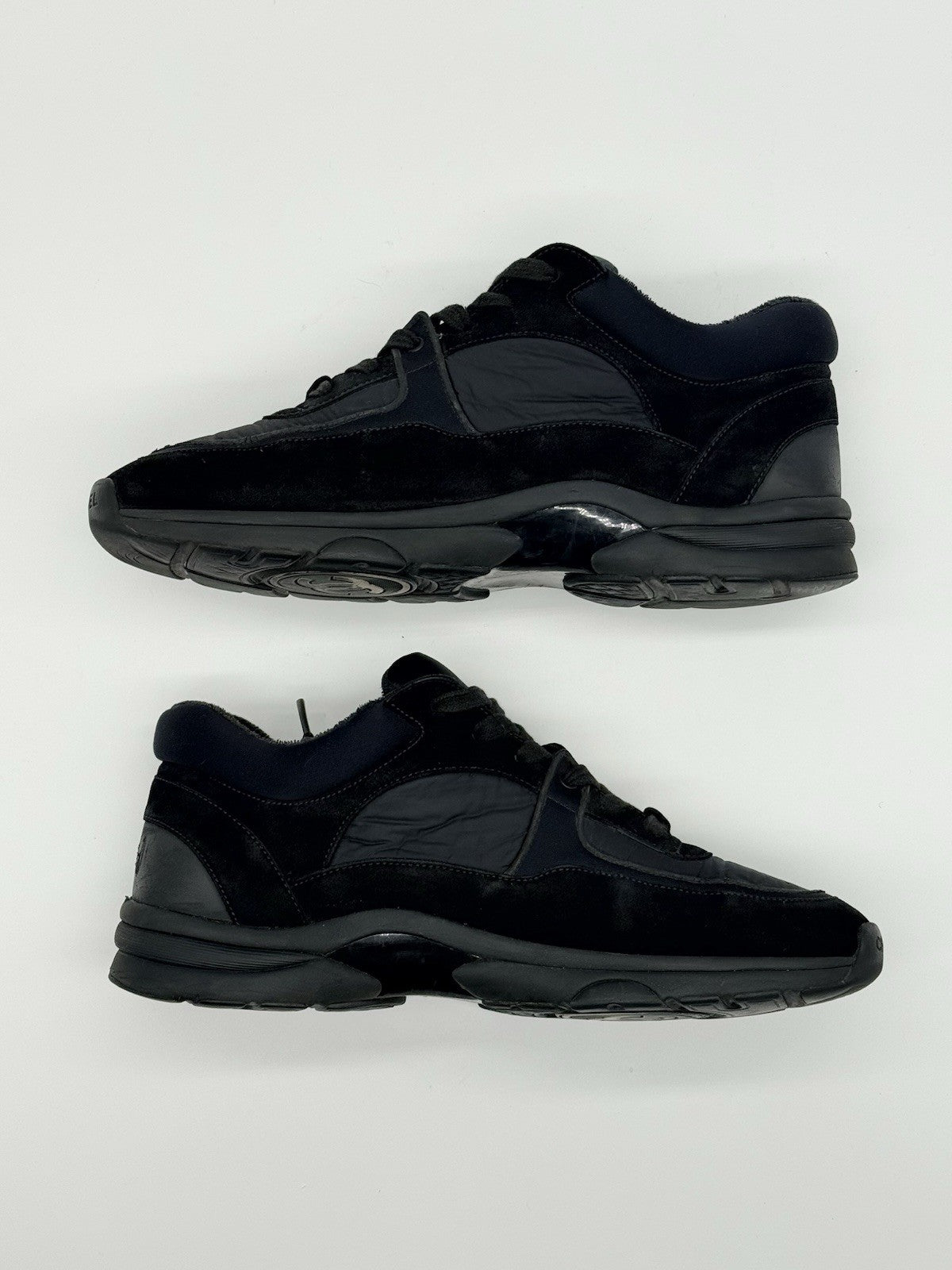 Size 7.5 - CHANEL CC Logo Black Sneaker