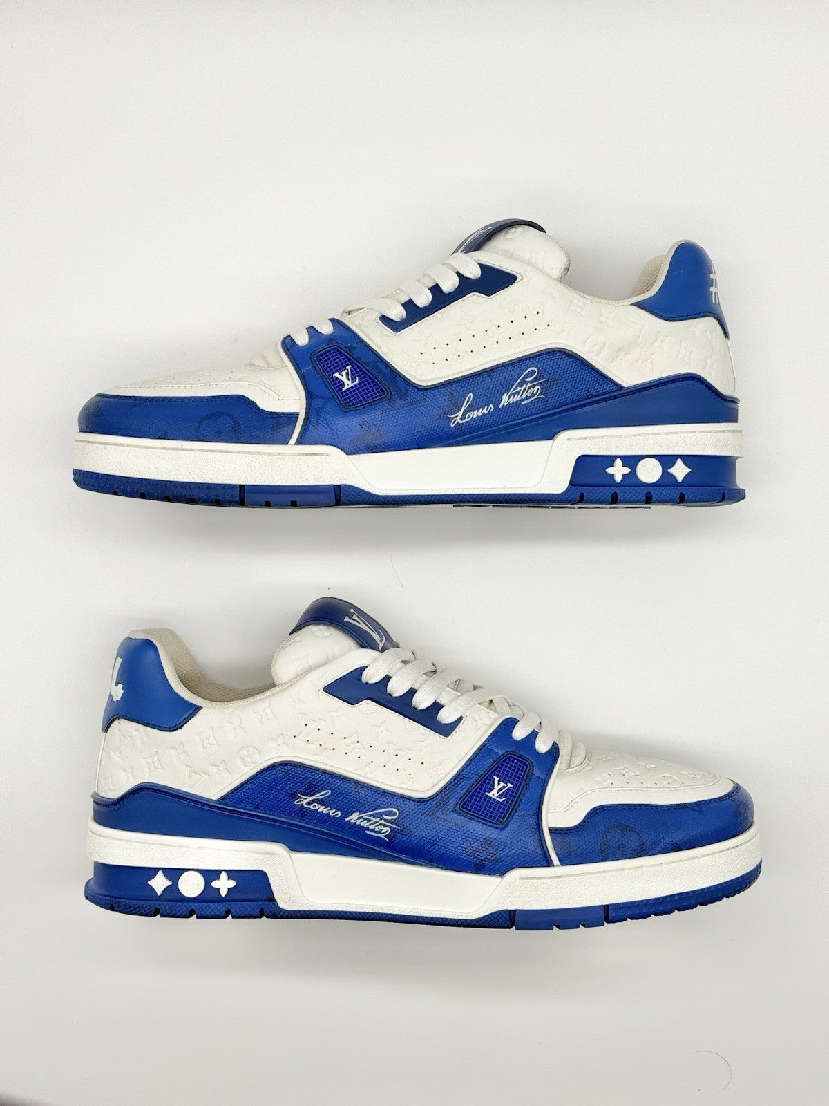 Size 10 - Louis Vuitton Trainer Low #54 Mini Monogram - Blue