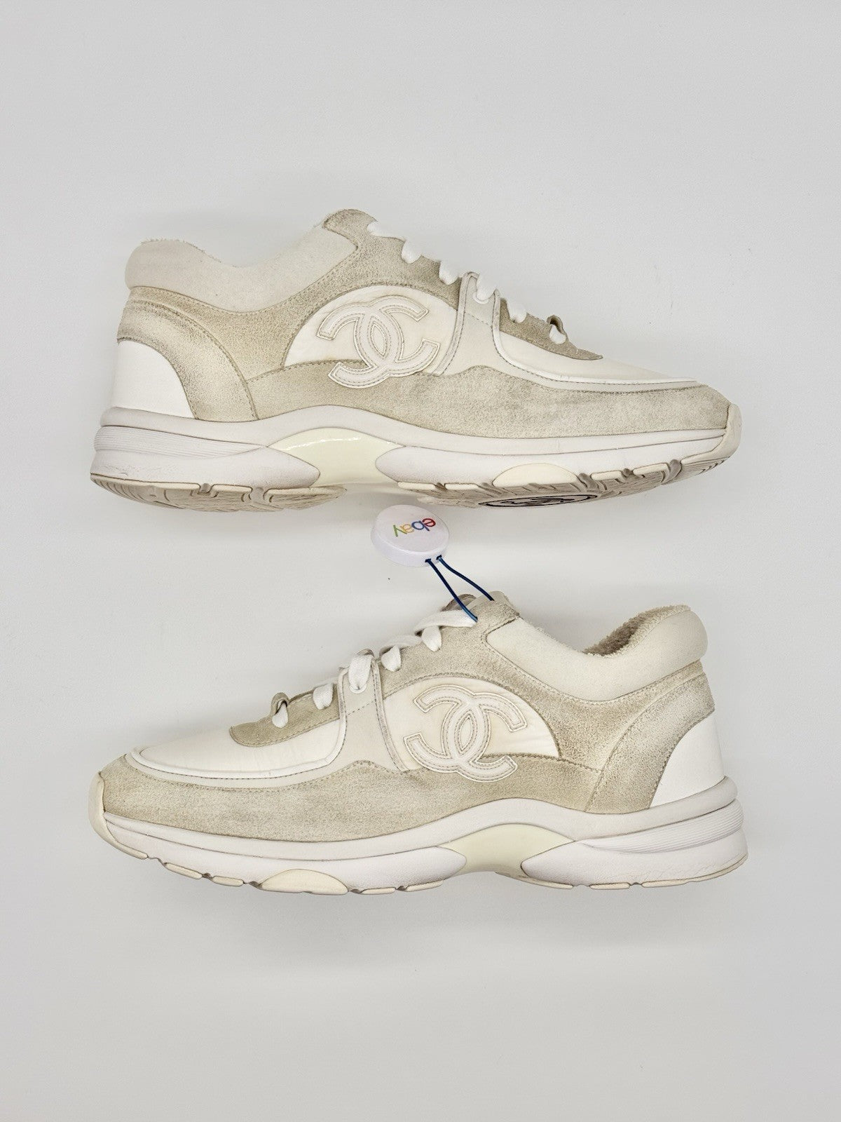 Size 7.5 - Chanel CC Logo Sneaker White