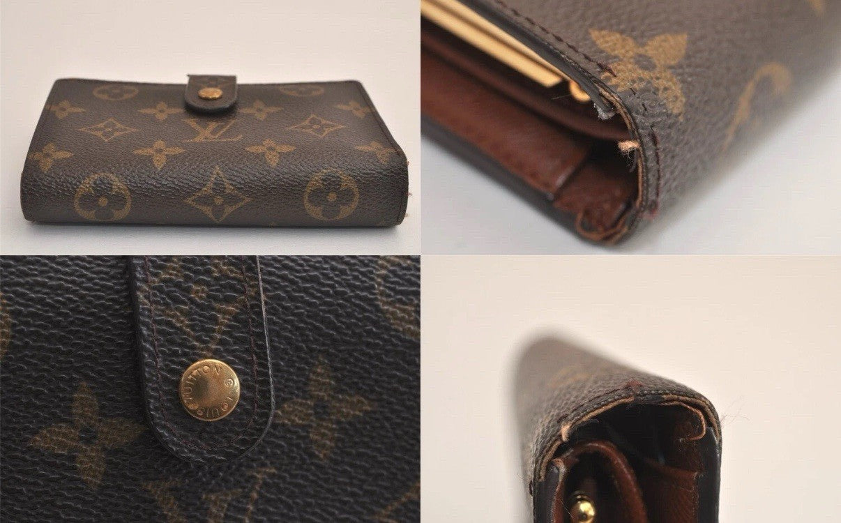 Louis Vuitton Monogram Porte Monnaie Billets Viennois M61663 Wallet 5846M