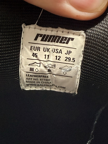 Size 12 - Balenciaga Runner Sneaker Black White