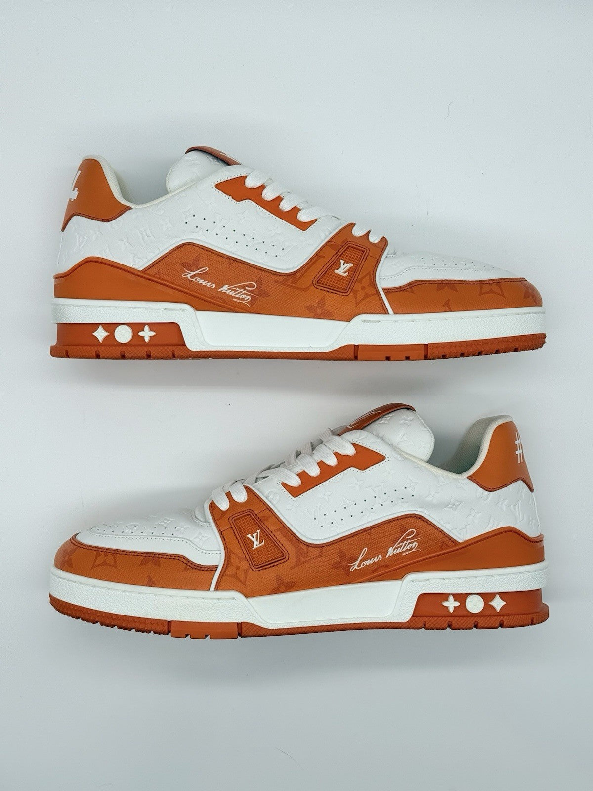 WORN ONCE Size 10 - Louis Vuitton Trainer Low #54 Mini Monogram - Orange