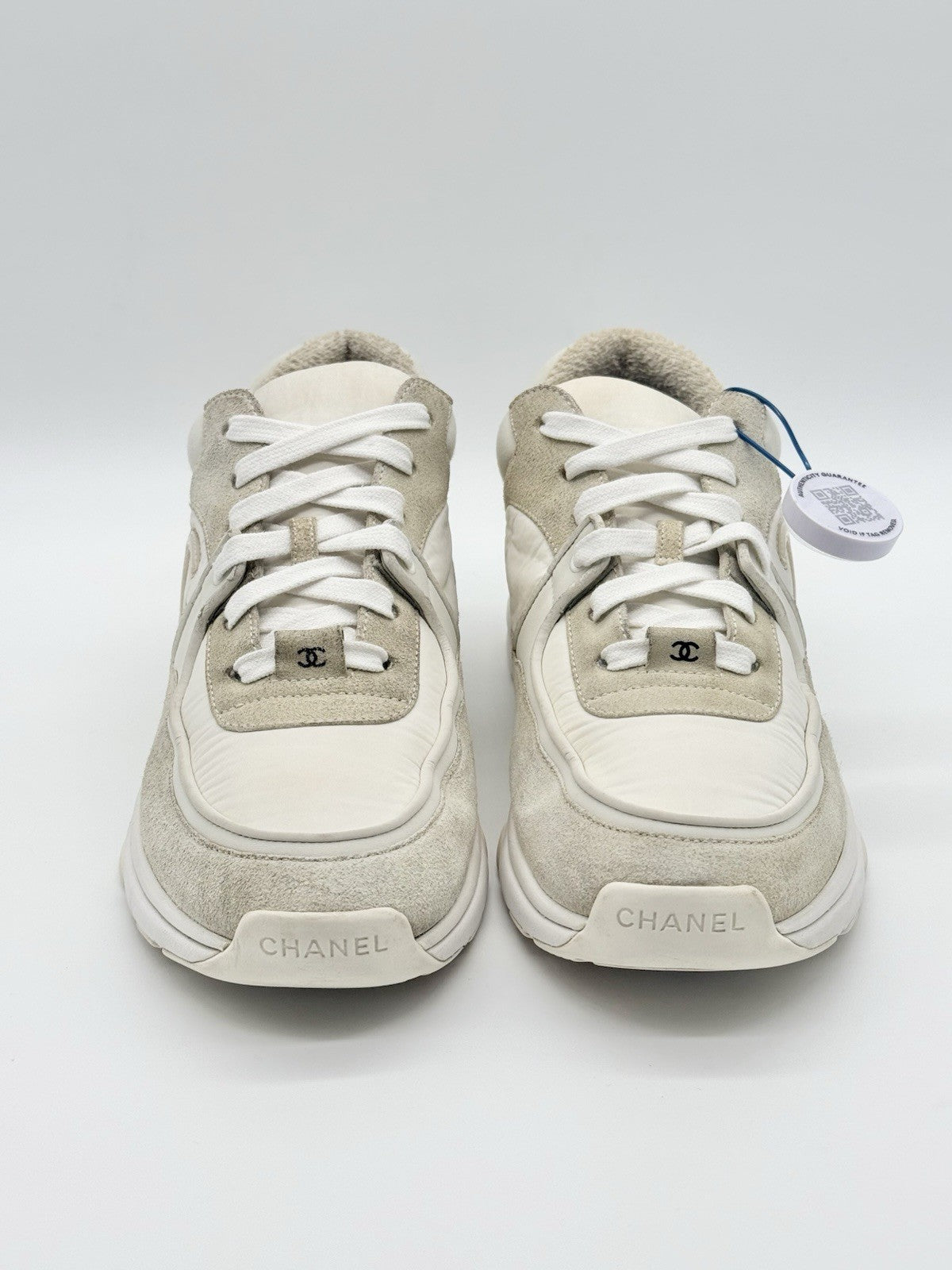 Size 7.5 - Chanel CC Logo Sneaker White