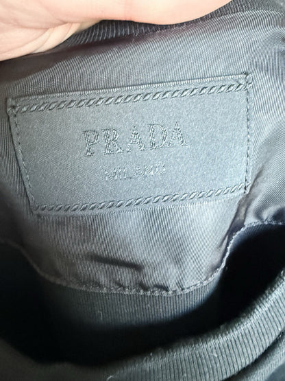 Prada Technical Cotton Sweatshirt Black Size L ($1950 Retail)