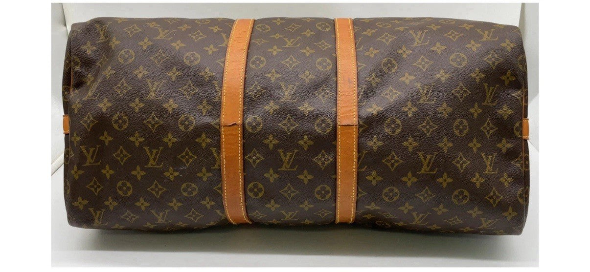 Louis Vuitton Keepall Bandouliere Duffle 55 Brown Canvas