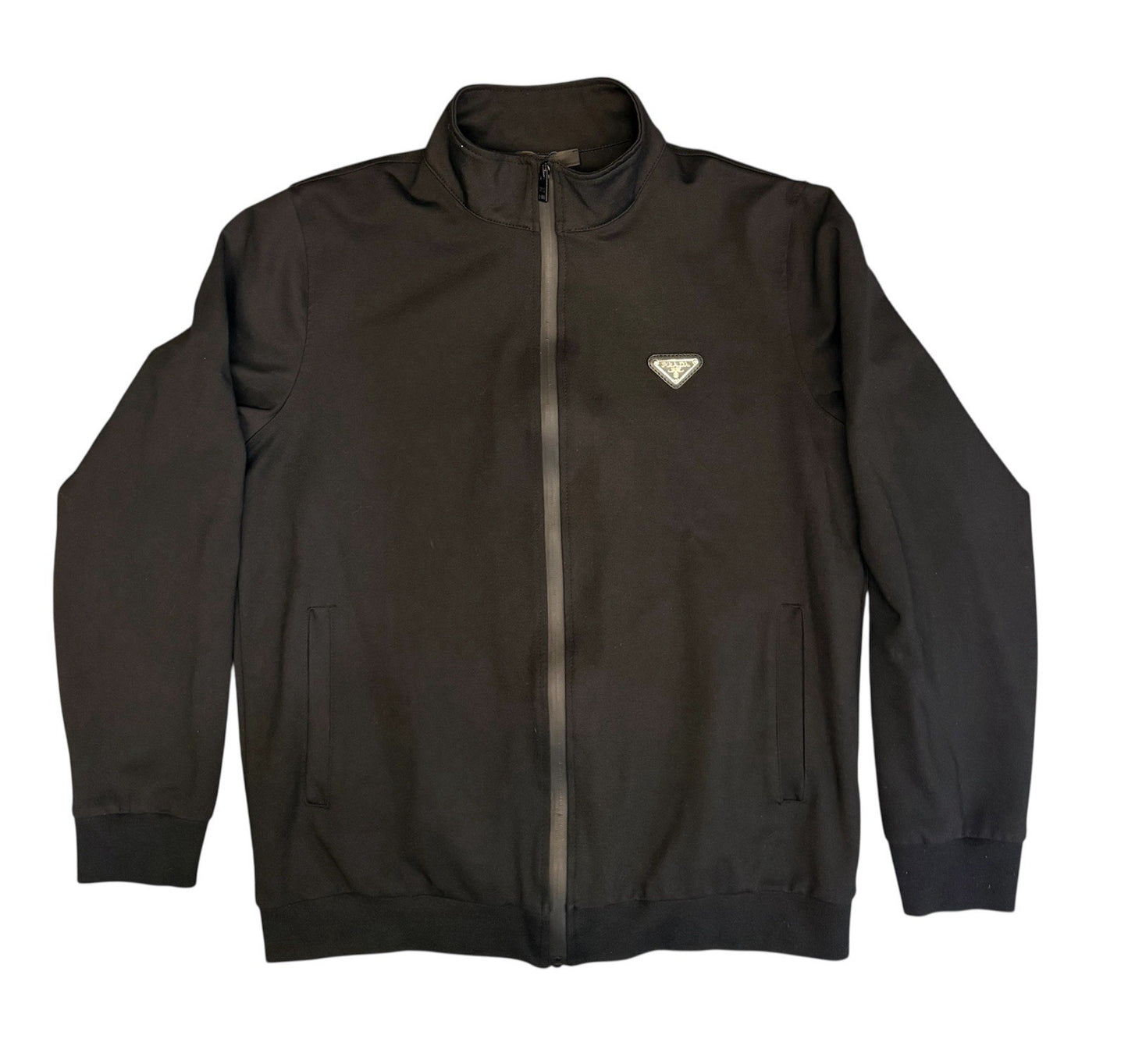 PRADA Nylon Lightweight Bomber Track Jacket Black Mens L Full Zip ($2800 Retail)