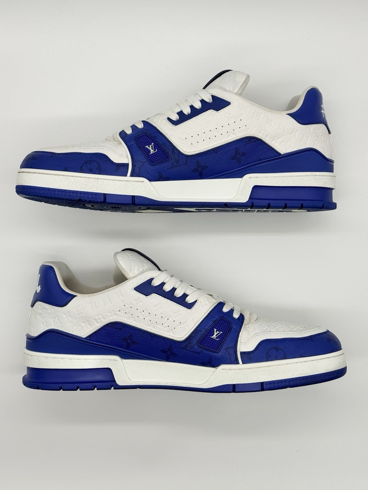 Size 12 - Louis Vuitton Trainer Low #54 Mini Monogram - Blue