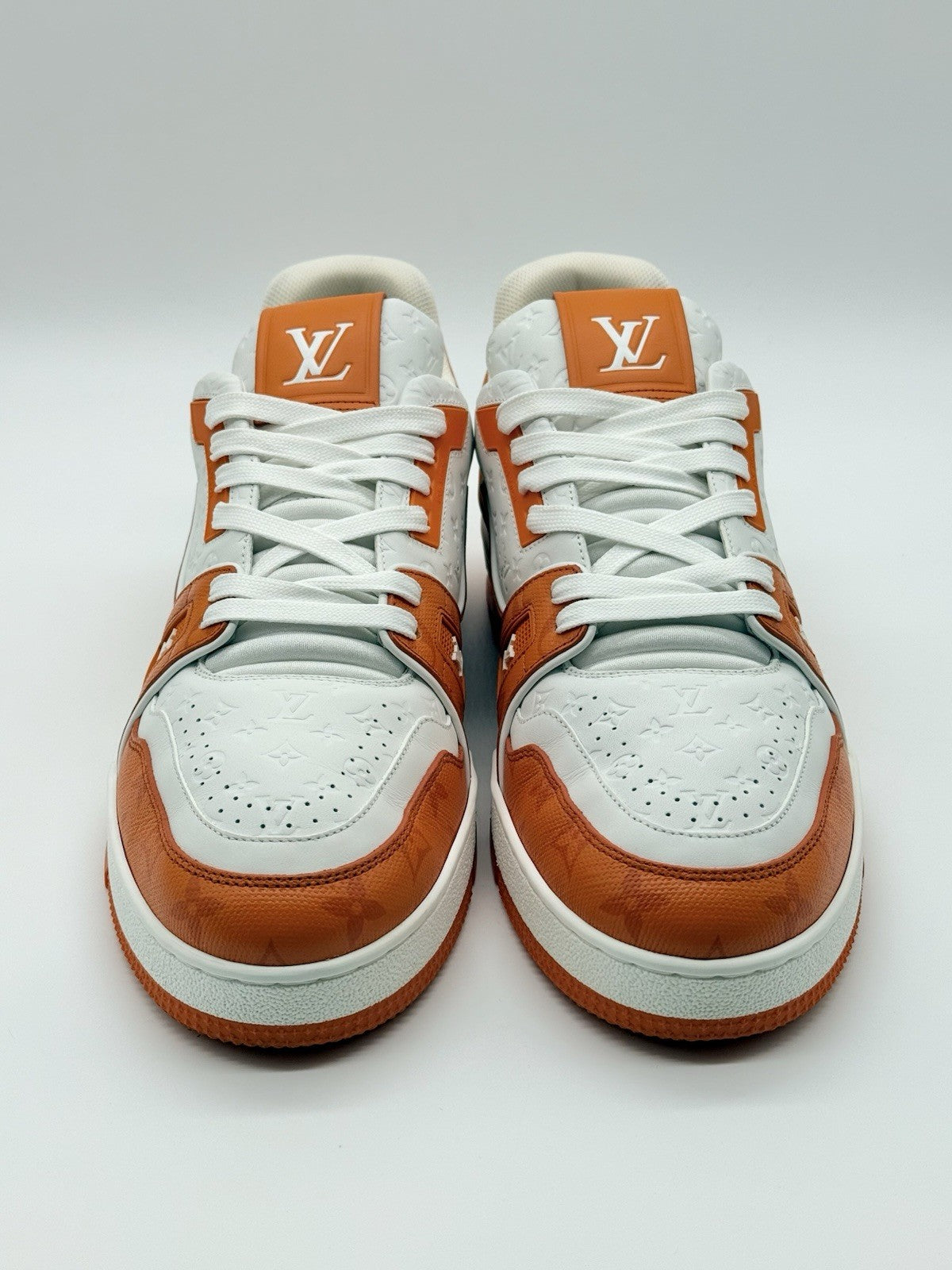 WORN ONCE Size 10 - Louis Vuitton Trainer Low #54 Mini Monogram - Orange