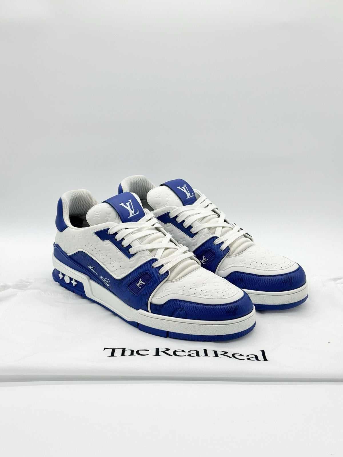 Size 12 - Louis Vuitton Trainer Low #54 Mini Monogram - Blue