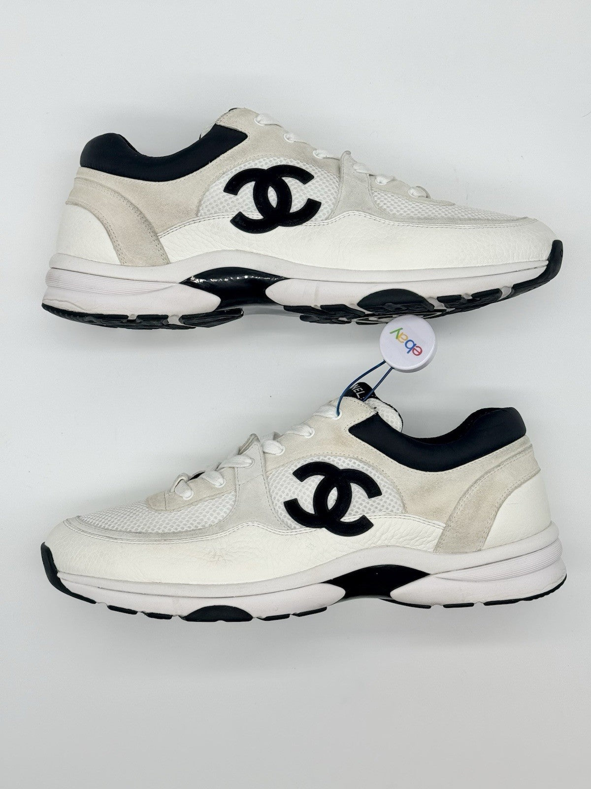 Size 13 - Chanel CC Logo Sneaker White Black