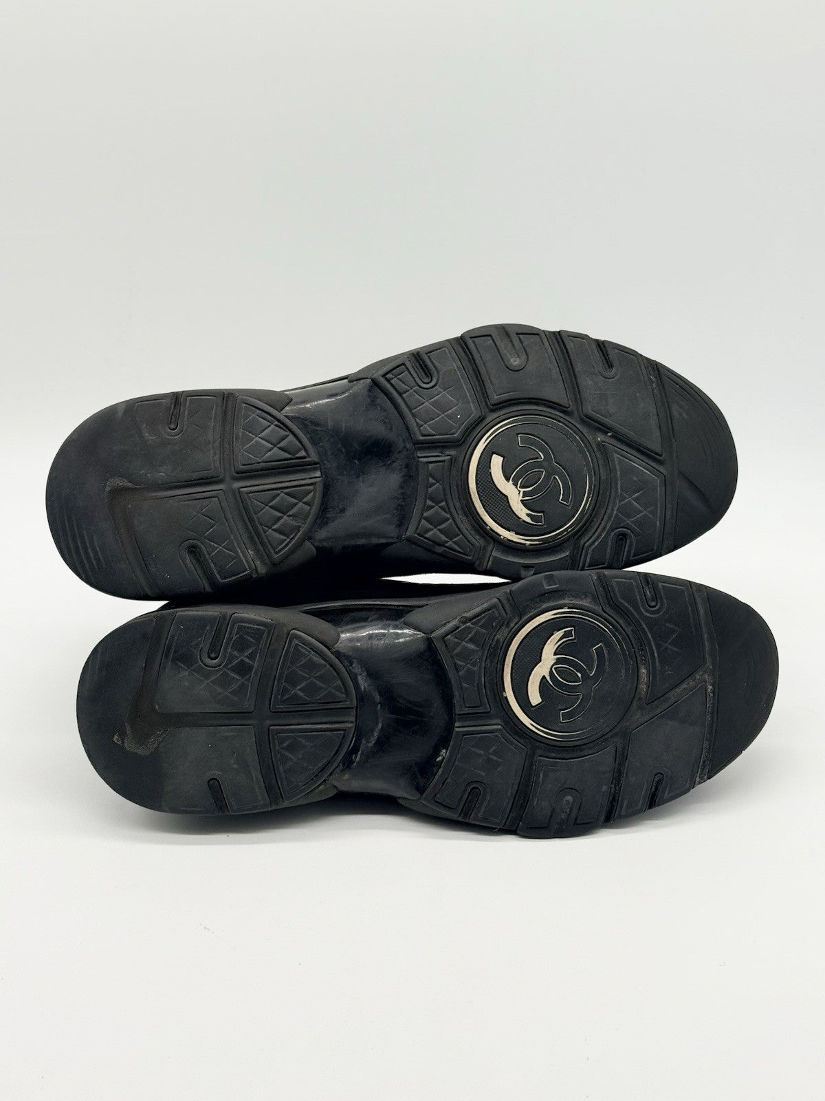 Size 7.5 - CHANEL CC Logo Black Sneaker
