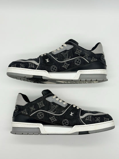 Size 12 - Louis Vuitton Trainer Black Monogram Denim