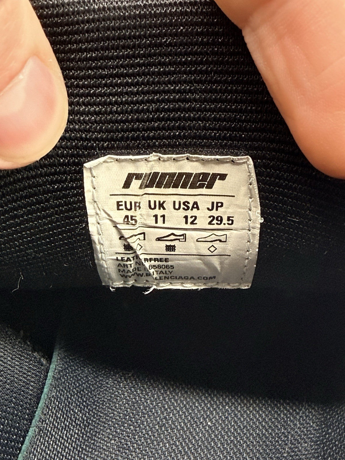 Size 12 - Balenciaga Runner Sneaker Black