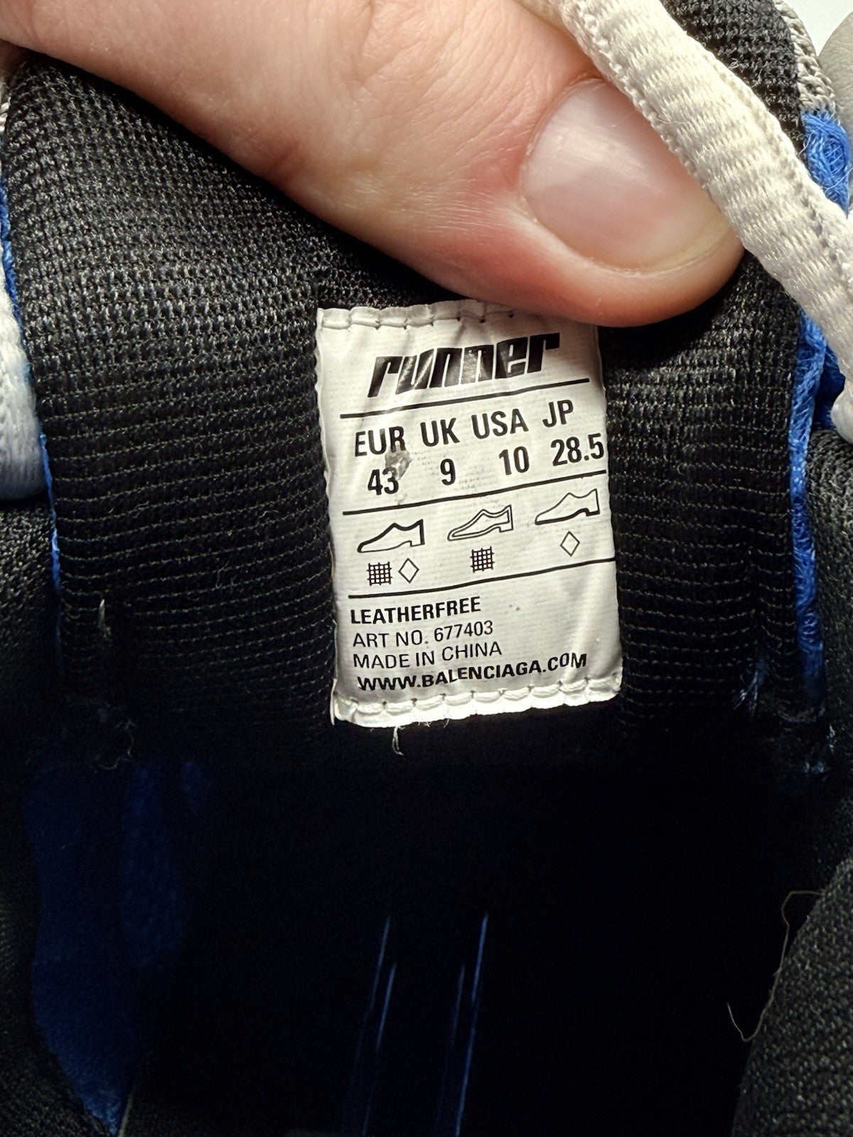 Size 10 - Balenciaga Runner Sneaker White Blue Yellow