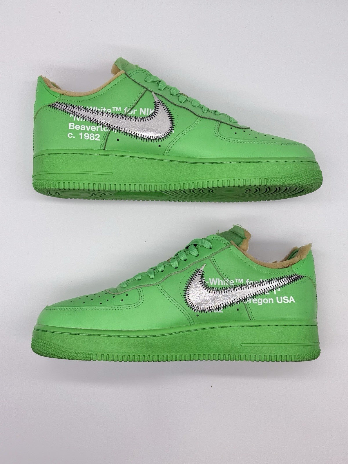 Size 9.5 - Nike Off-White Air Force 1 Low Brooklyn Light Green