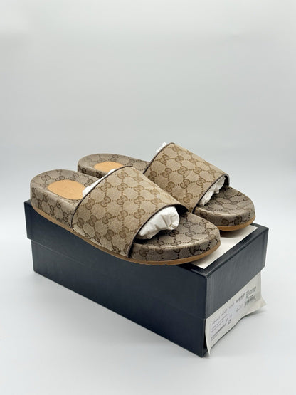 Size 13 - Gucci Interlocking GG Monogram Slides Sandals