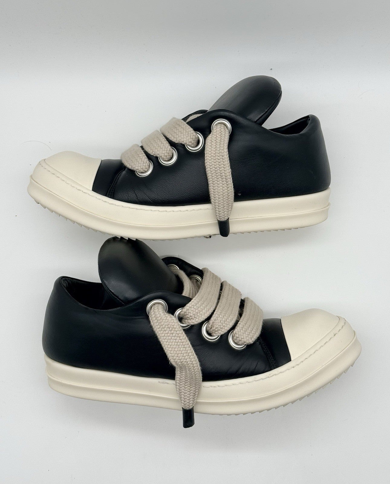Size 10 - Rick Owens Luxor Jumbo Padded Low Black Milk