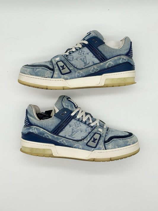Size 9 - Louis Vuitton Trainer Sneaker Blue Monogram Denim