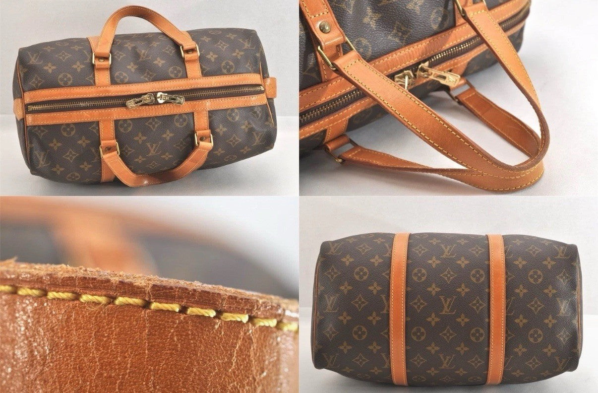 Authentic Louis Vuitton Monogram Sac Souple 35 Hand Boston Bag M41626 LV 2699N