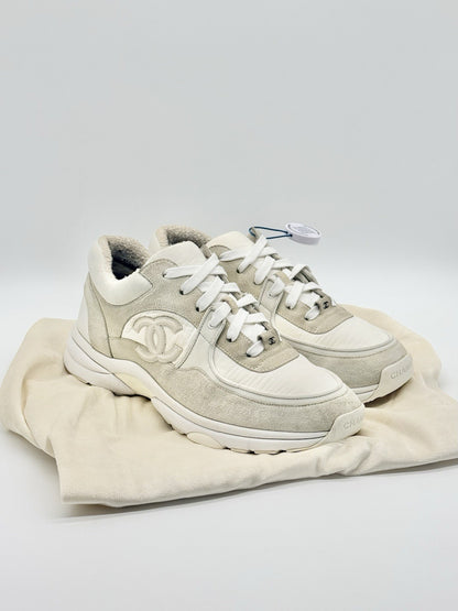 Size 7.5 - Chanel CC Logo Sneaker White