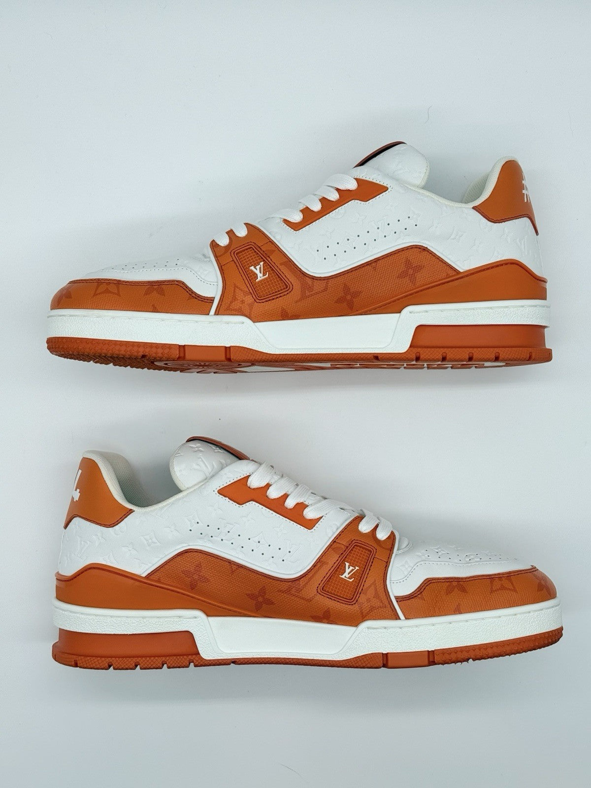 WORN ONCE Size 10 - Louis Vuitton Trainer Low #54 Mini Monogram - Orange