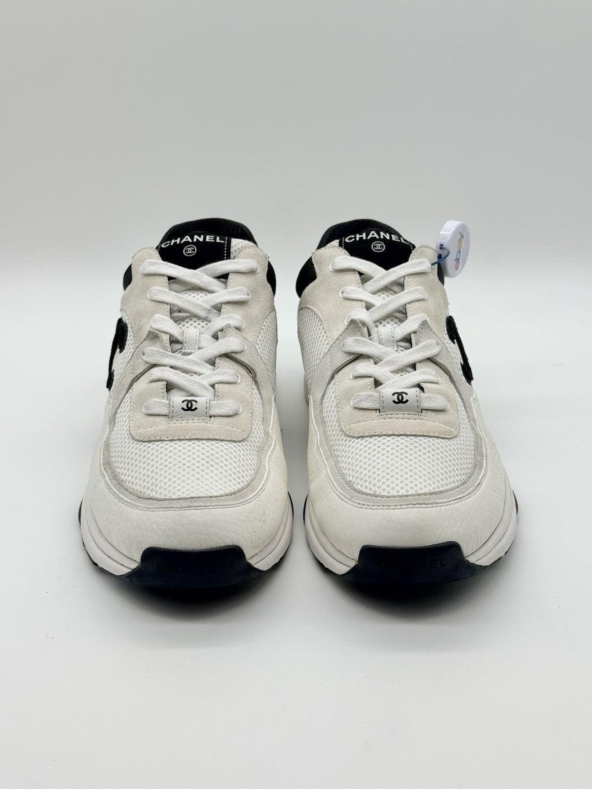 Size 13 - Chanel CC Logo Sneaker White Black